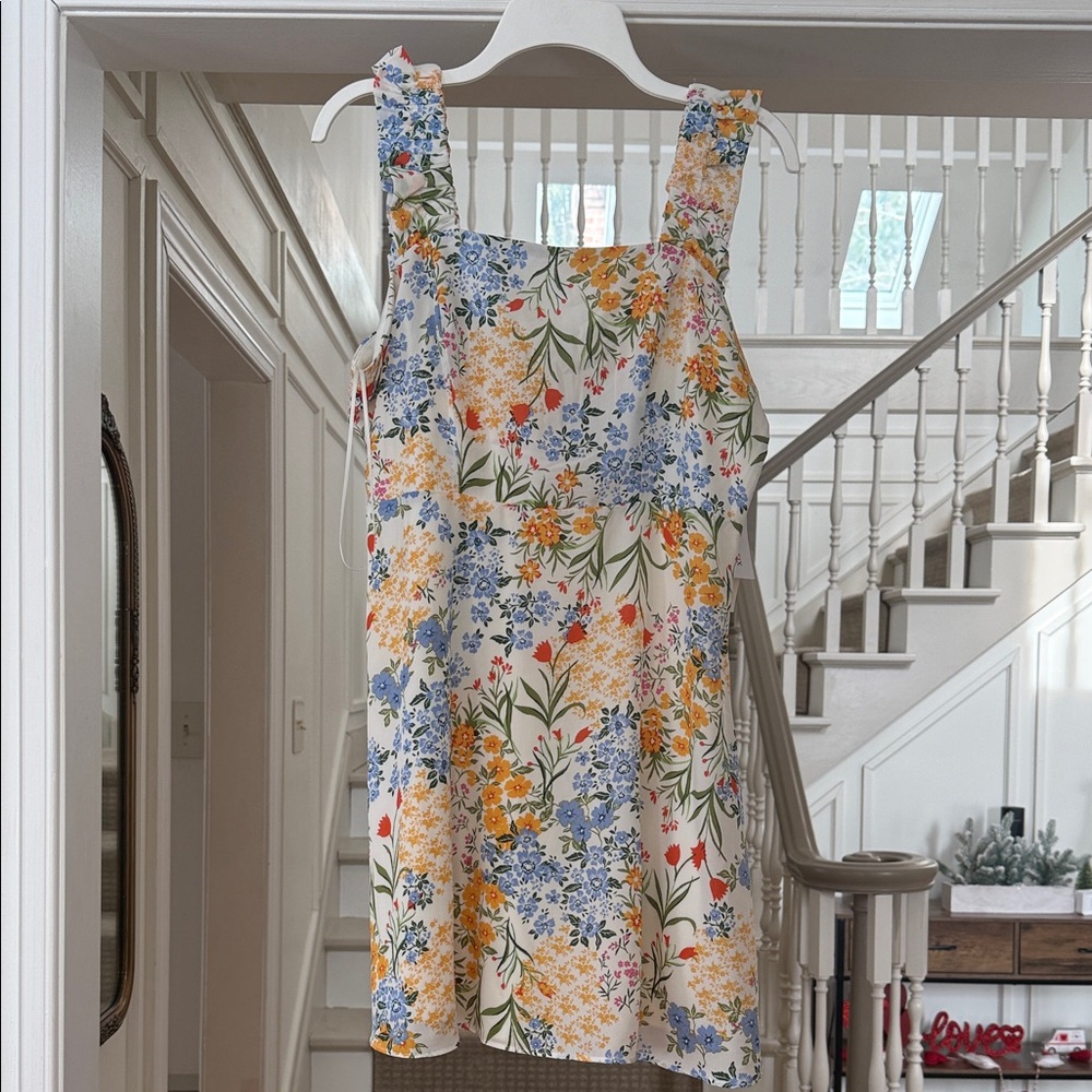 nine britton Floral Sundress in Cream, Blue, Yellow